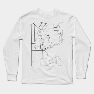 Shipping Forecast UK Map Long Sleeve T-Shirt